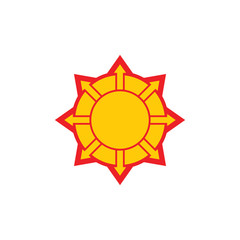 swirl geometric sun arrow logo vector