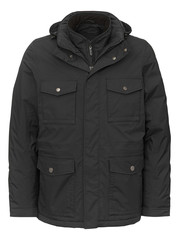 Outdoor coat for men on mannquin isolated