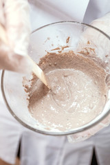 Beautician makes manual massage. Concept of medecine, aesthetics and cosmetology.