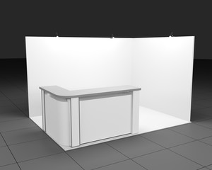 3d render exhibition stand booth mockup