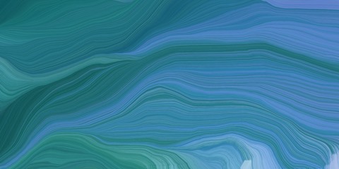 background graphic with contemporary waves illustration with teal blue, corn flower blue and sky blue color