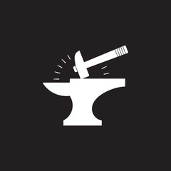 springkel hammer iron blacksmith symbol logo vector