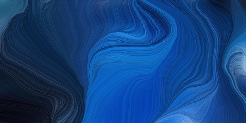 background graphic with modern waves background design with midnight blue, strong blue and very dark blue color