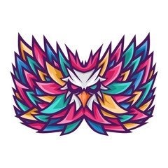 Colorful bird sport mascot logo