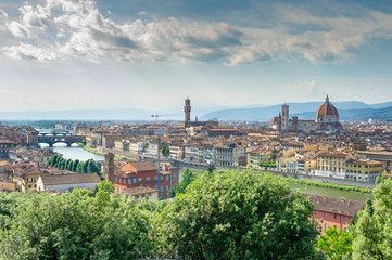 Fototapeta na wymiar Florence, Italy. 05.28.2015. Panoramic view of the city of Florence at sunset