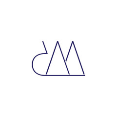 letter dm simple geometric linear design logo vector