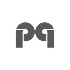 letter pq simple geometric design logo vector