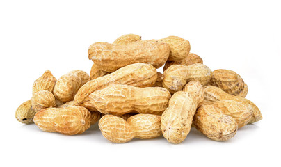  peanuts in shell isolated on white background.