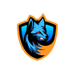 Angry fox sport e-sport mascot gaming team logo