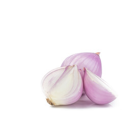Fresh Shallots isolated on a white background,element of food healthy nutrients and herb vegetable ingredient concept.copy space for text