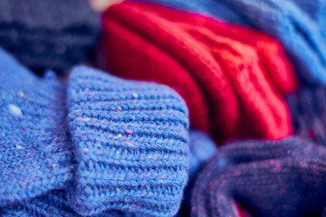 Fototapeta na wymiar Natural colorful wool yarn