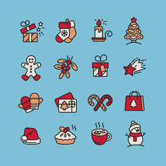 Set of Christmas icons for design and decoration