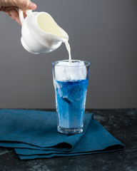 Cold Blue Thai Milk Tea