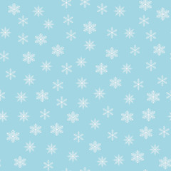 Seamless pattern with snowflakes on a blue background