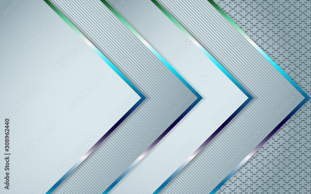 Poster abstract gray and white overlapping layers background a combination with silver texture line decorat