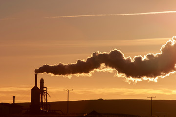 smoke and pollution coming out of factory