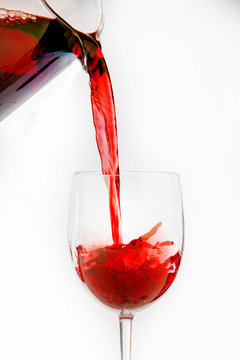 red wine pouring