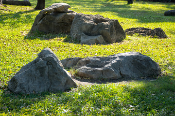 Stone set in the garden