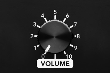 Muted volume control knob on zero