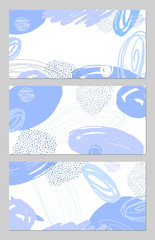 Set of vector abstract banners. Hand drawn artistic background.