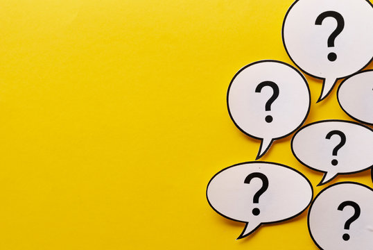 Border of question marks in speech bubbles