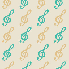 Vector music notes seamless pattern