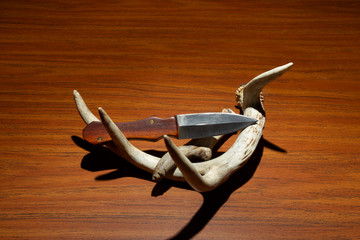 Knife on Deer Antler 0401