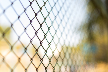 Fototapeta premium mesh fence at the playground