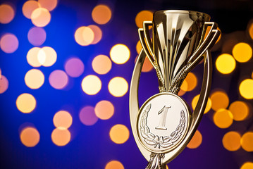 Championship winners award with a gold trophy