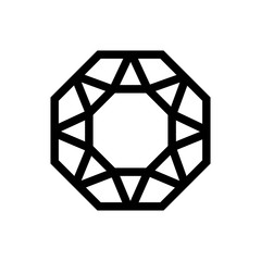 diamond icon vector. A thin line sign. Isolated contour symbol illustration