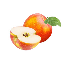 Red apple isolated on white background with clipping path