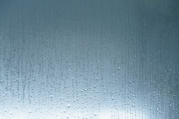 Water drops on shower glass - obrazy, fototapety, plakaty