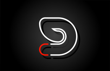 white red letter G alphabet logo design icon for company