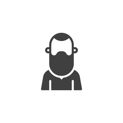 Bearded man avatar vector icon. filled flat sign for mobile concept and web design. Faceless man with beard portrait glyph icon. Symbol, logo illustration. Vector graphics