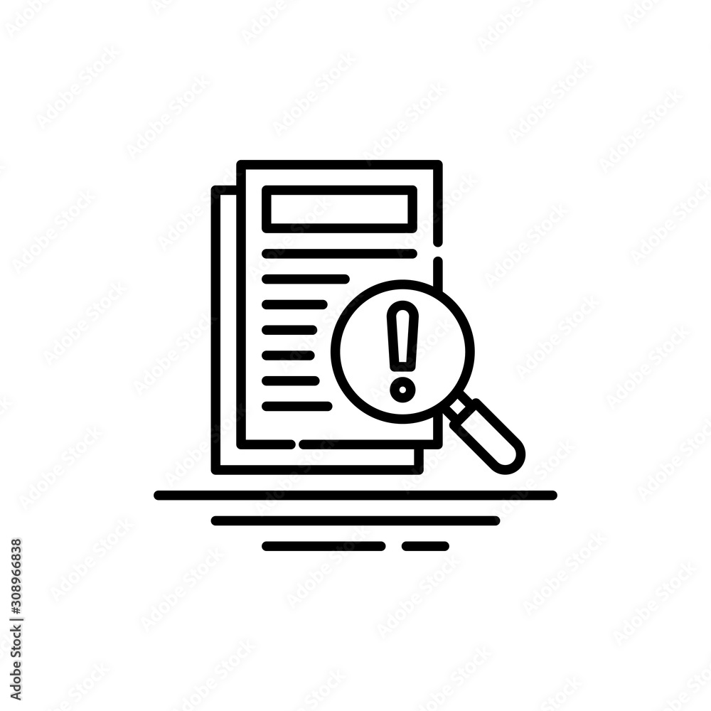 Poster file error outline vector icons. simple illustration.