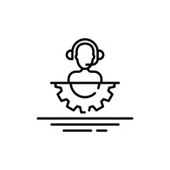 Technical Support Outline Vector Icons. Simple illustration.