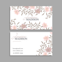 Flower business cards pink flowers