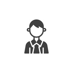 Office worker avatar vector icon. Male user filled flat sign for mobile concept and web design. Faceless businessman glyph icon. Symbol, logo illustration. Vector graphics