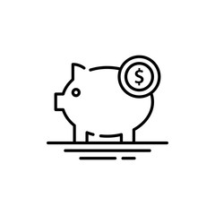 Bank Saving Outline Vector Icons. Simple illustration.