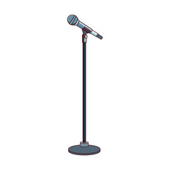 microphone stand icon, flat and colorful design