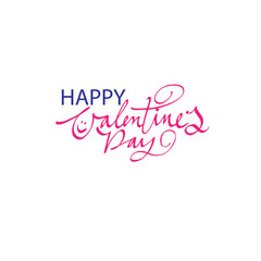 Happy valentine’s day handwritten inscription. Hand drawn lettering, calligraphy. Vector illustration. For cards, banners, photo overlays.