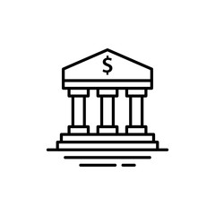 Bank Building Outline Vector Icons. Simple illustration.