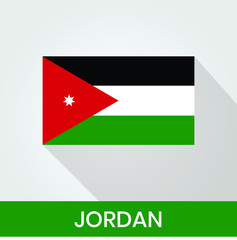 Flag of The Jordan With Shadow