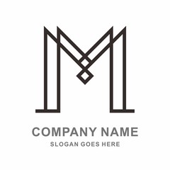 Monogram Letter M Business Company Vector Logo Design