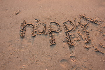 Happy New Year 2020 is coming concept on the sunset and tropical ocean beach lettering.
