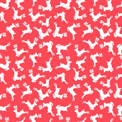 Christmas Deer Seamless Pattern Abstract Background