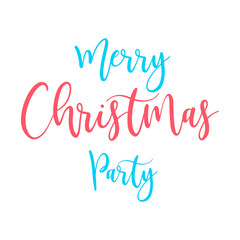 Merry chirstmas party Sign Text  Vector Typography Calligraphy font