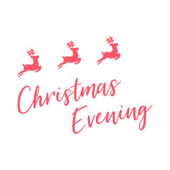 Merry chirstmas evening Sign Text  Vector Typography Calligraphy font