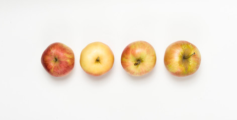 apples on white background