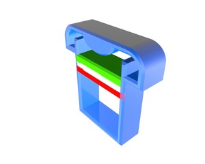 3d illustration of italy soccer shirt icon
